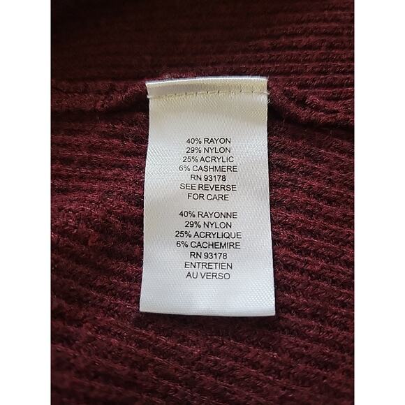 T Tahari Cashmere Blend Burgundy LS Pocket Cardigan Women's Plus 1X? No Tag - Picture 12 of 12